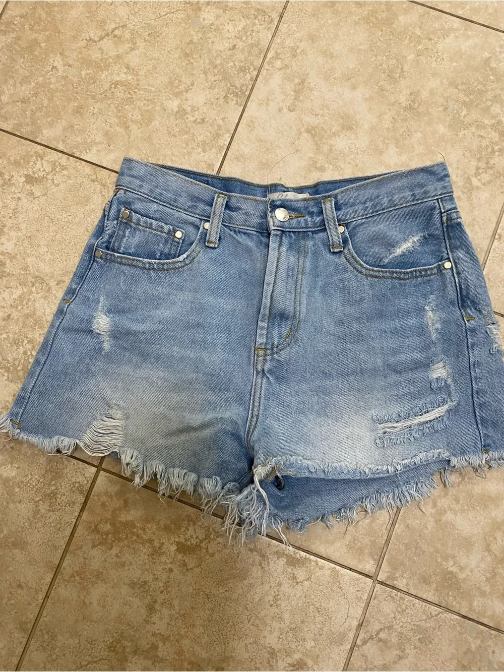 Elan Distressed Denim Shorts
